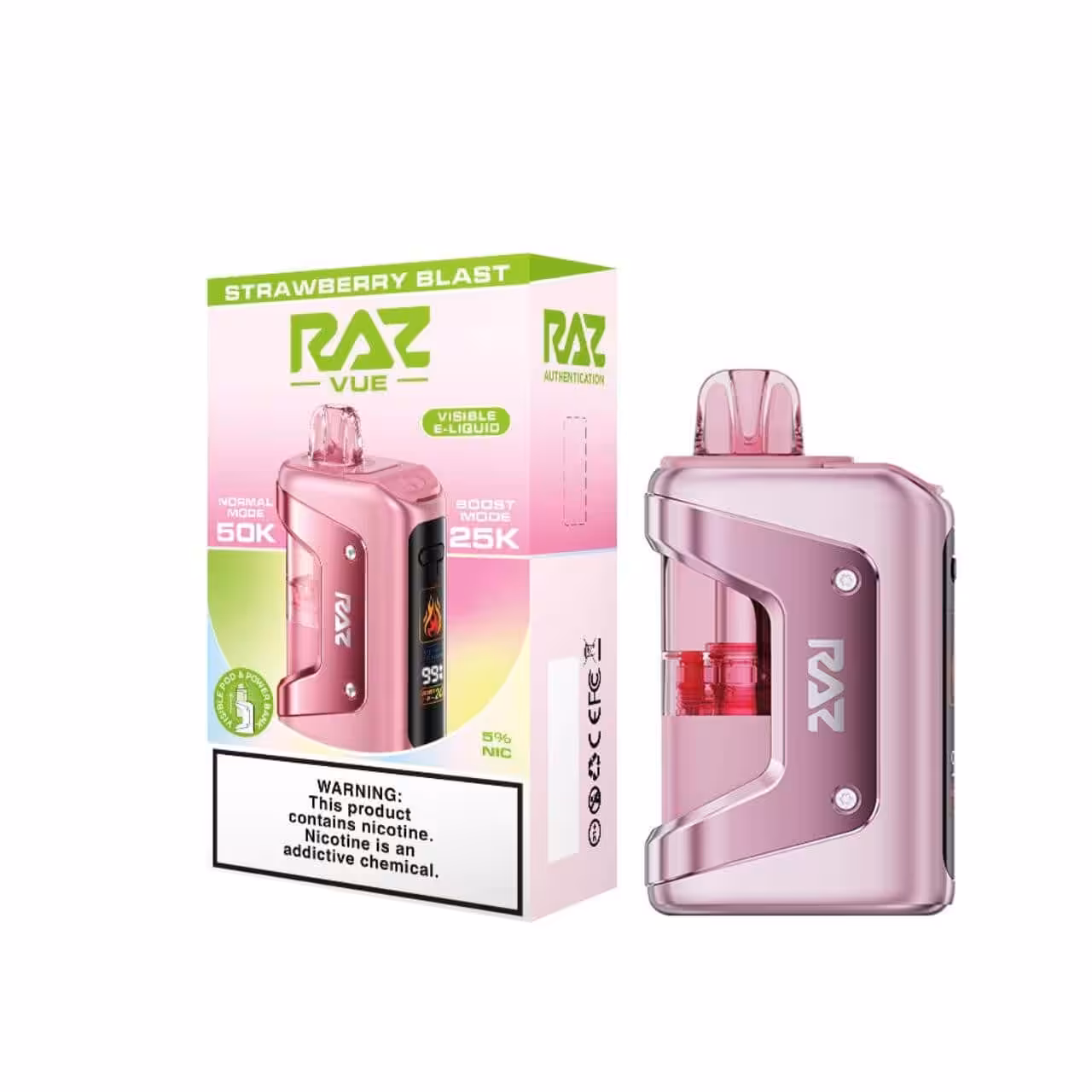 Geek_Vape_Raz_VUE_Kit_50K_Puff_Disposable-Strawberry_Blast__39992 RAZ Vue 50K Disposable Kit - Image 1