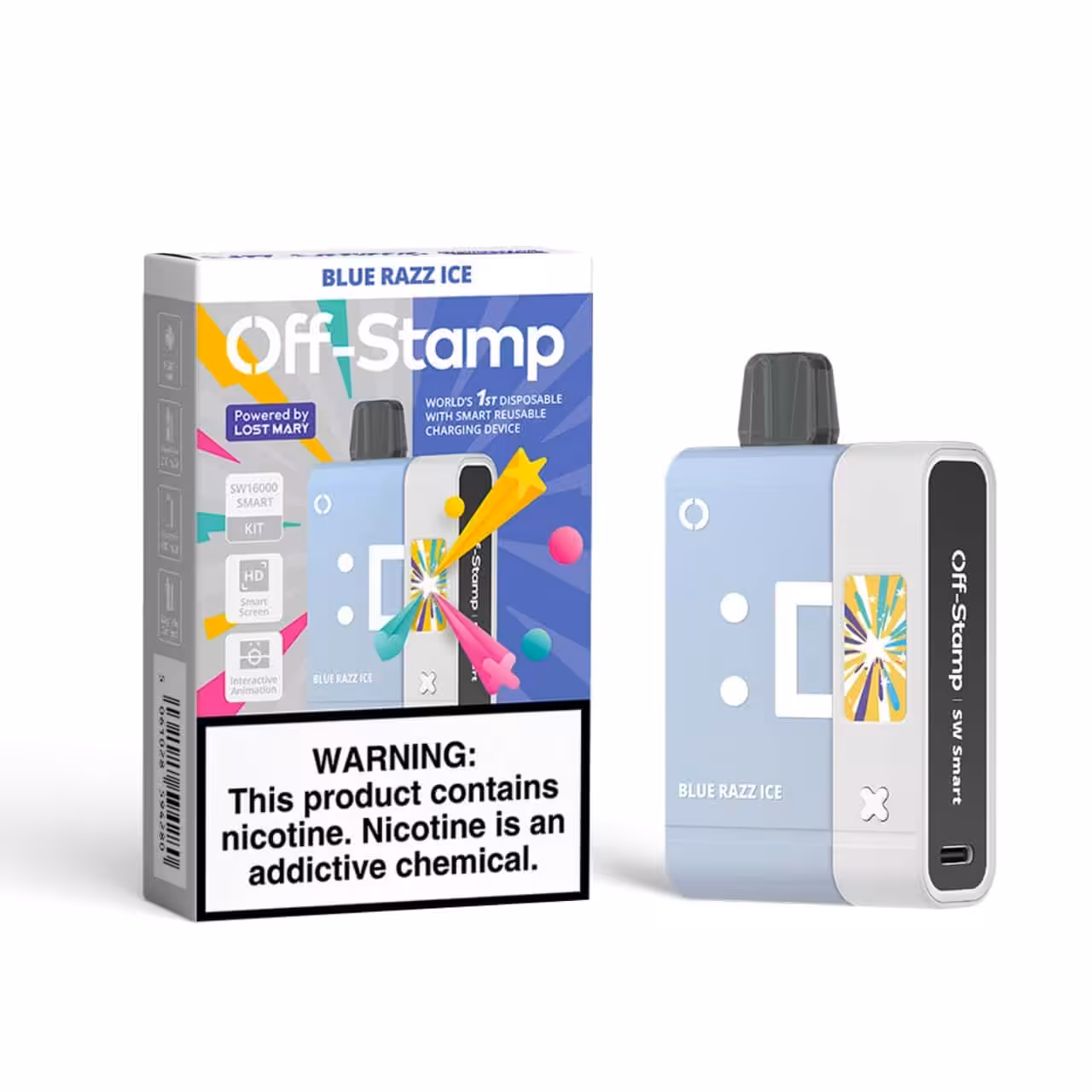 Off_Stamp_SW16000_16000_Puff_Disposable_White_Blue_Razz_Ice__72883 Off Stamp SW16000 Disposable - Image 1