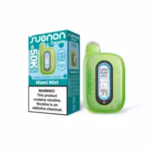 Vaporcafeonline Suonon Donete Miami Mint disposable vape device and packaging.