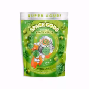Green Apple Space Heads Gummies for space-themed edibles.